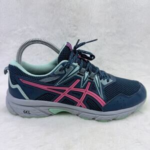 ASICS Gel Venture 8 Womens Running Shoes Mako Blue Pink Glow Size 7 Trail